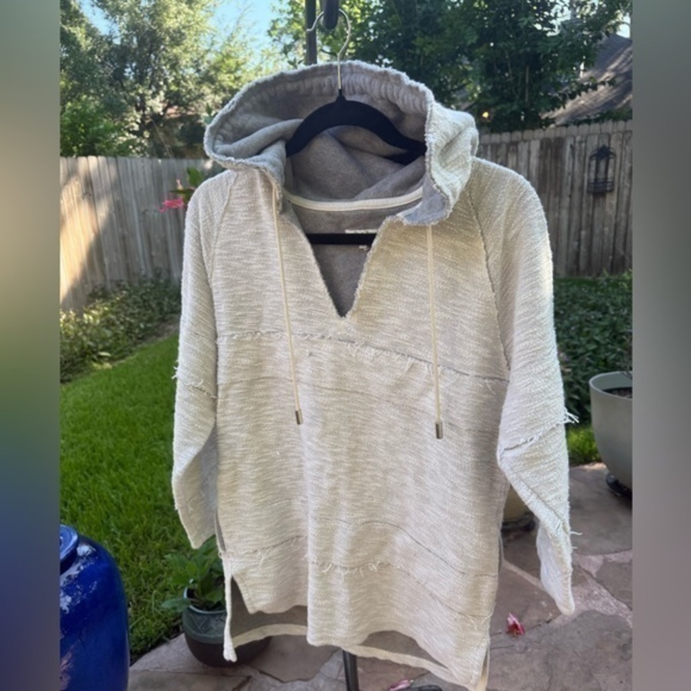 ▶️ Rag and Bone ◀️ Casual Coastal Beach Textured Pullover Hooded Top. XS